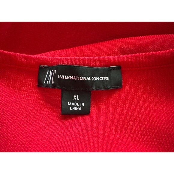 FEMME Red Long Bell Sleeve V-Neck Top Floral Embroidery Soft Flattering XL - Picture 7 of 8